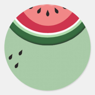 vattenmelon runt klistermärke