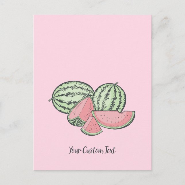 Vattenmelon Sketches Vykort (Framsida)