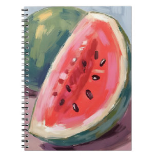 Vattenmelon skiva Frukt Akvarell Målning Anteckningsbok