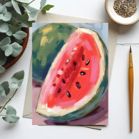 Vattenmelon skiva | Frukt Akvarell Målning