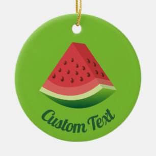 Vattenmelon skiva keramik prydnad julgransprydnad keramik