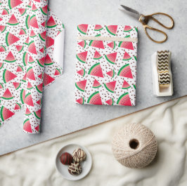 Vattenmelon Skivor Frön Cool Frukt Mönster Presentpapper