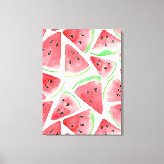 Vattenmelon skivor mönster canvastryck (Framsida)