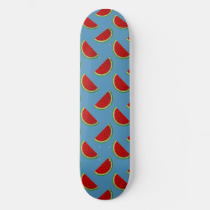 Vattenmelon skivor på en ljusblå bakgrund mini skateboard bräda 18,5 cm