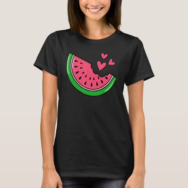 Vattenmelon slice Melon sommaruppehållet Season Fr T Shirt (Framsida)