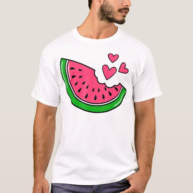 Vattenmelon slice Melon sommaruppehållet Season Fr T Shirt (Framsida)