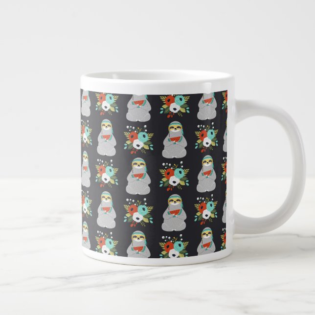 Vattenmelon Sloth Mönster Jumbo Mugg (Höger)