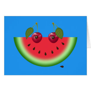 Vattenmelon Smile, uppmuntrande hälsningskort