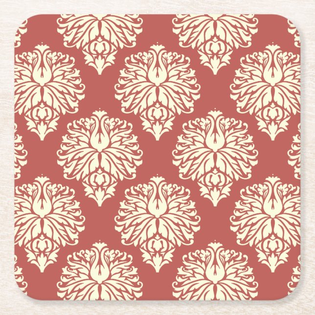 Vattenmelon Södra stugan Damask Underlägg Papper Kvadrat (Framsidan)