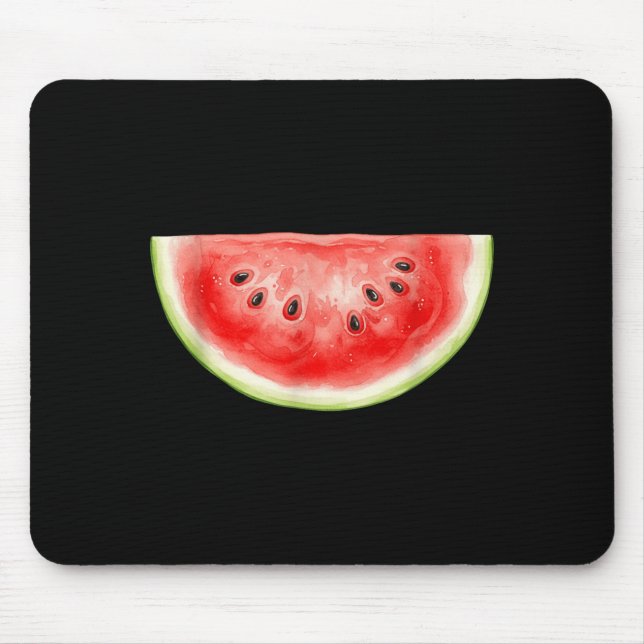 Vattenmelon Sommar Akvarell Frukt Skiva Saftig Musmatta (Framsidan)