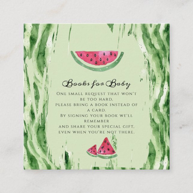 Vattenmelon Sommar Baby Flicka Böcker för Bebis  Tilläggskort (Framsida)
