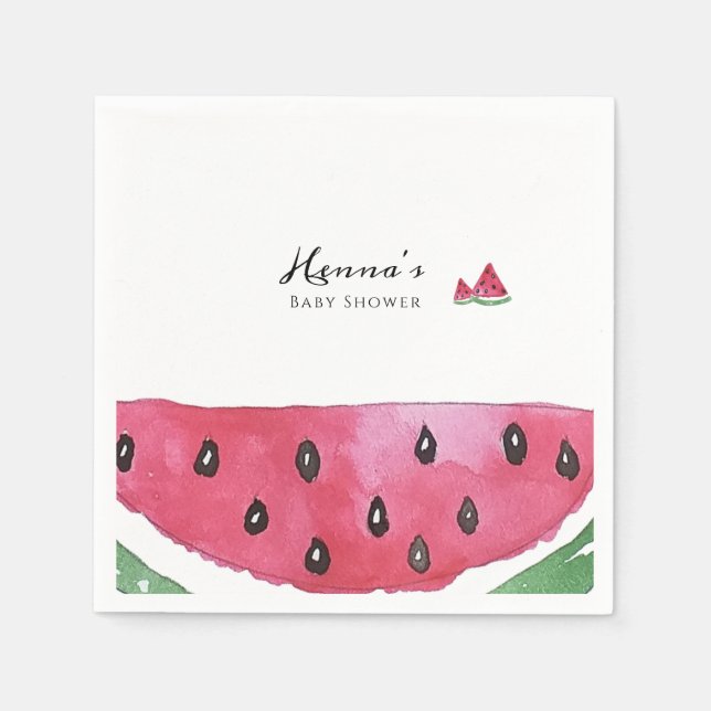 Vattenmelon Sommar Bebis Shower  Pappersservett (Framsidan)