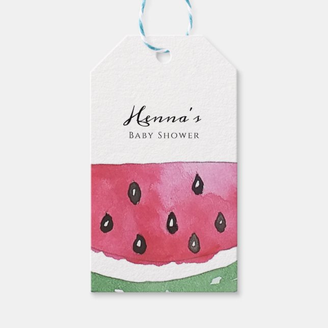 Vattenmelon Sommar Bebis Shower  Presentetikett (Framsidan)