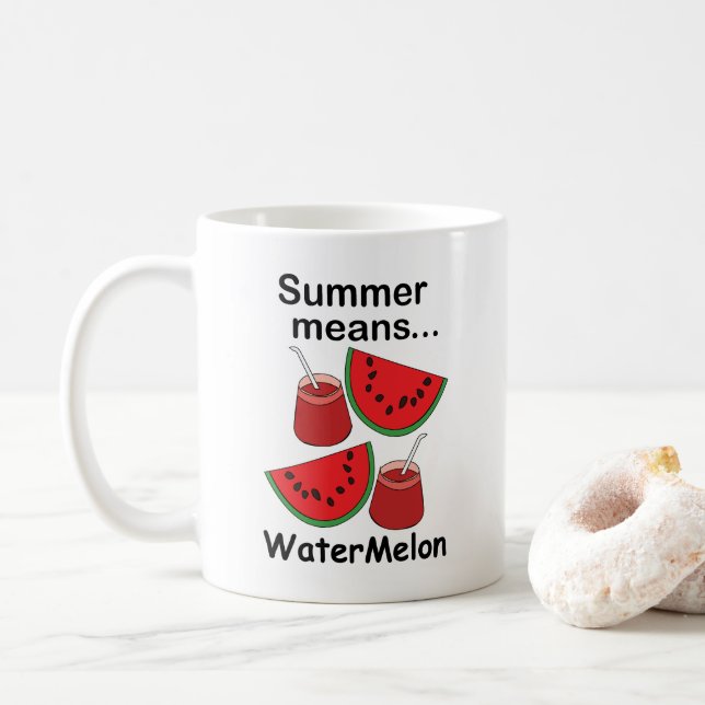 Vattenmelon Sommar Betyder Vattenmelon Fruktfest Kaffemugg (Med munk)