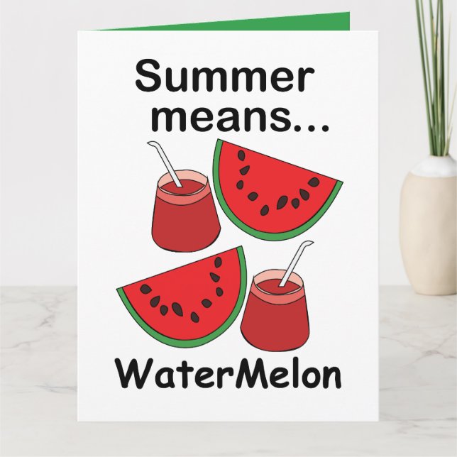 Vattenmelon Sommar Betyder Vattenmelon Fruktfest Kort (Framsida)