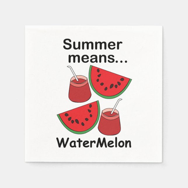 Vattenmelon Sommar Betyder Vattenmelon Fruktfest Pappersservett (Framsidan)