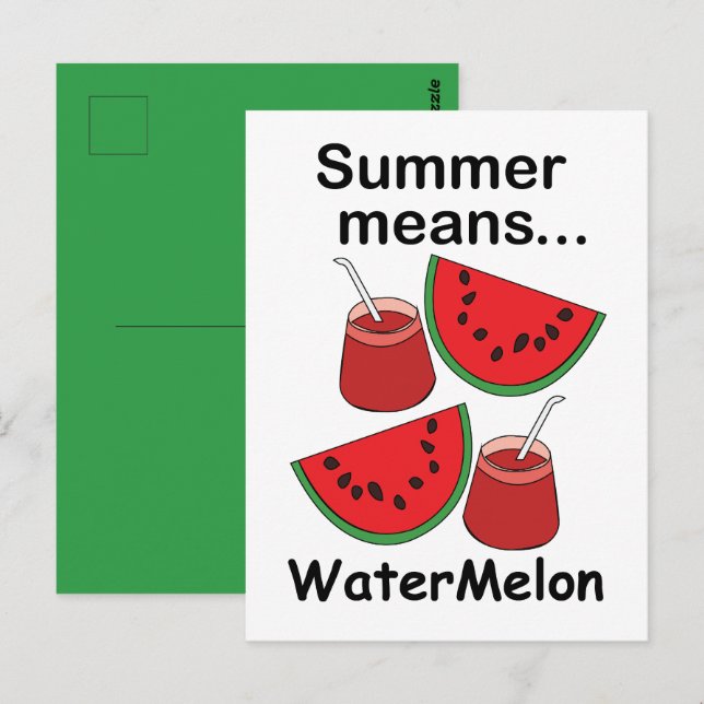Vattenmelon Sommar Betyder Vattenmelon Fruktfest Vykort (Fram/baksida)
