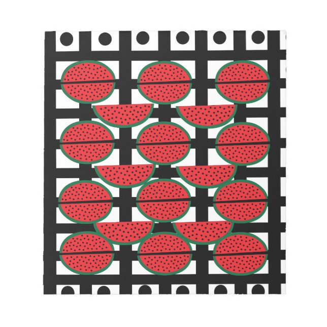 Vattenmelon Sommar Frukt Geometriskt Mönster    Anteckningsblock (Framsida)