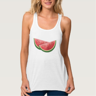 Vattenmelon Sommar Frukt Skivor Linne Med Racerback