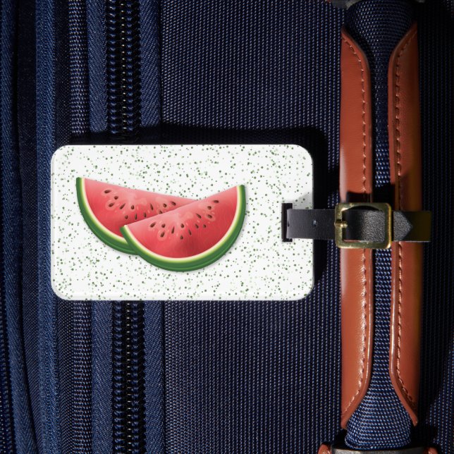 Vattenmelon Sommar Frukt Skivor Med Anpassad Text Bagagebricka (Framsida Insitu 4)