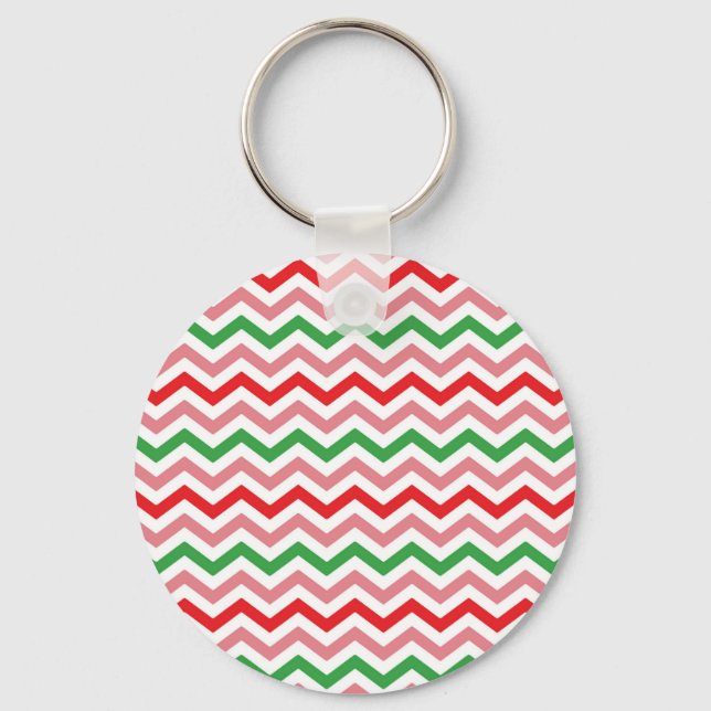 Vattenmelon Sommar Sicksackränder Mönster-56209 Nyckelring (Framsida)