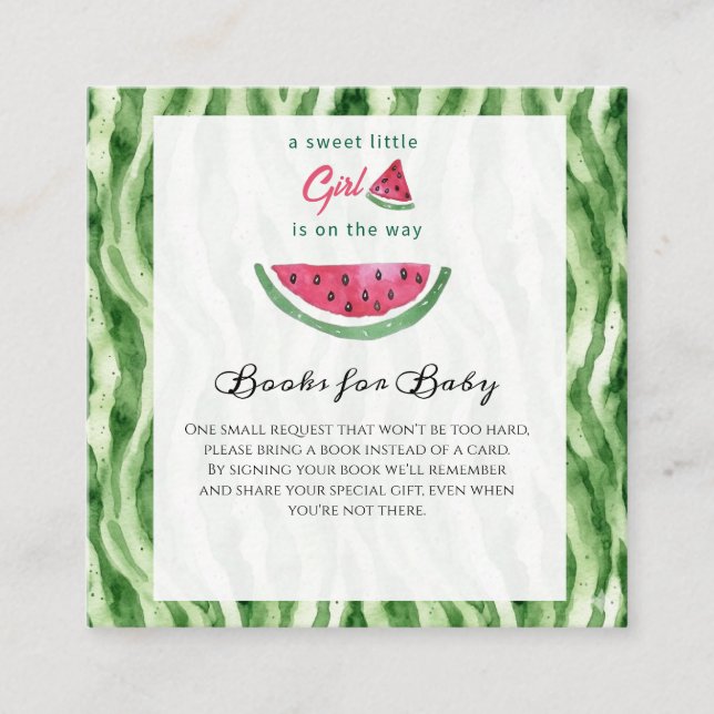Vattenmelon Sommar Söt Flickas Böcker för Bebis  Tilläggskort (Framsida)