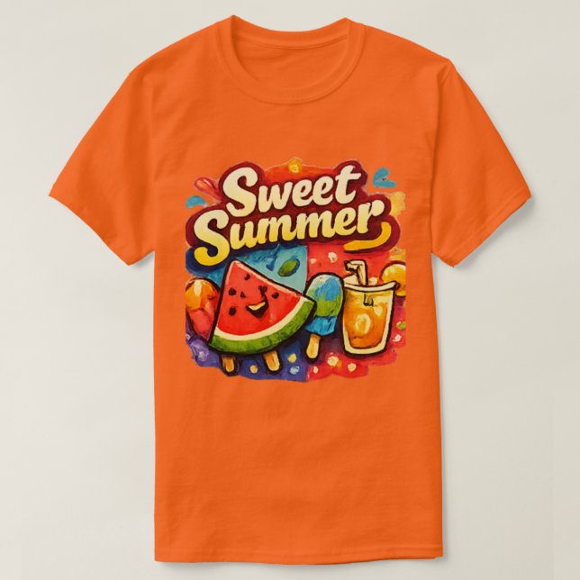 Vattenmelon Sommar T-Shirt | Frukt Grafisk Tee (Design framsida)