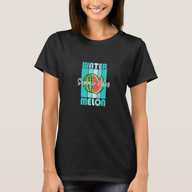 Vattenmelon Sommar Vibbar Cool Tropisk Melon Söt V T Shirt (Framsida)