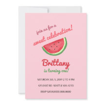 vattenmelon sommaren födelsedagsfest inbjudan