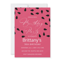 vattenmelon sommaren födelsedagsfest inbjudan