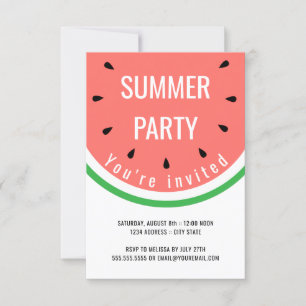 vattenmelon sommaren party inbjudningar