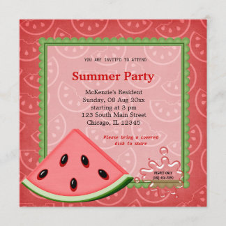 Vattenmelon Sommarfest Inbjudningar
