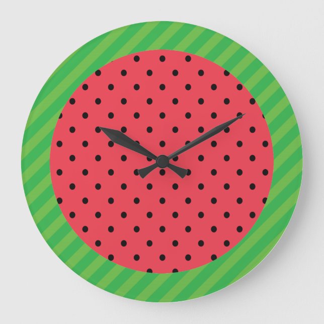 Vattenmelon Sommarfrukt rosa Svart grönt mat Stor Klocka (Framsida)
