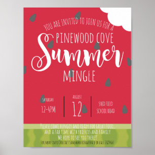 Vattenmelon Sommarmingel party Poster