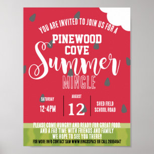 Vattenmelon Sommarmingel party Poster