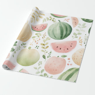 Vattenmelon Söt Färgrik Rosa Grön Presentpapper
