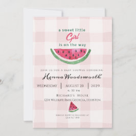Vattenmelon Söt Flick Sommar Rosa Bebis Shower  Inbjudningar