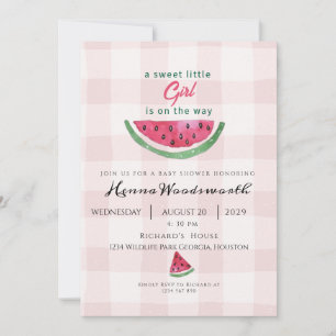Vattenmelon Söt Flick Sommar Rosa Bebis Shower Inbjudningar