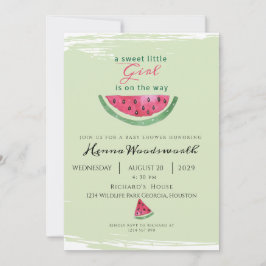 Vattenmelon Söt Flickas Sommar Bebis Bjudning  Inbjudningar