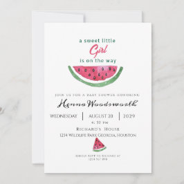 Vattenmelon Söt Flickas Sommar Bebis Bjudning  Inbjudningar
