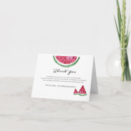 Vattenmelon Söt Flickas Sommar Tack  Kort