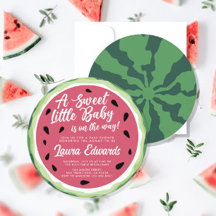 Vattenmelon Söt Liten Bebis Sommar Bebis Shower Inbjudningar