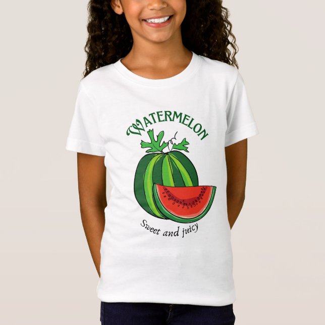 Vattenmelon Söta Sommar Vibbar T Shirt (Framsida)