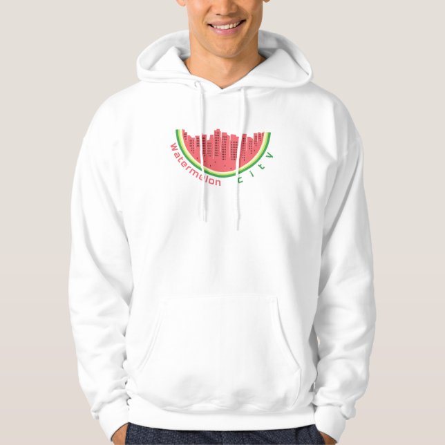Vattenmelon Stad Hoodie (Framsida)