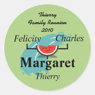 Vattenmelon Stänk-familjen Träd Sticker Runt Klistermärke