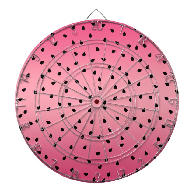 Vattenmelon Svarta Frön Sommar Vibbar Saftig Rosa Darttavla (Framsidan)