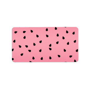 Vattenmelon Svarta Frön Sommar Vibes Saftig Rosa Adressetikett
