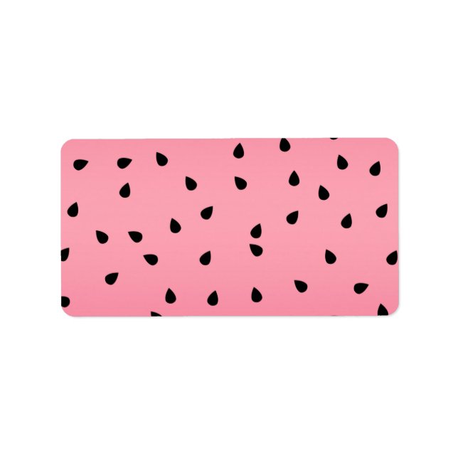 Vattenmelon Svarta Frön Sommar Vibes Saftig Rosa Adressetikett (Framsidan)