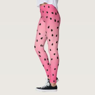 Vattenmelon Svarta Frön Sommar Vibes Saftig Rosa Leggings