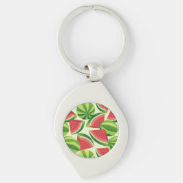 Vattenmelon Swirl Silverfärgad Nyckelring